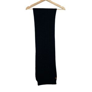 Frye & Co Black Thermal Knit Long Acrylic Fabric Scarf High Quality Very Warm